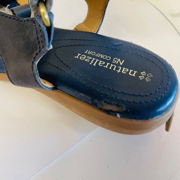 Naturalizer Womens Flat Slingback Sandals N5 Comport Navy Blue 7 1/2M - Picture 12 of 13